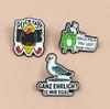 Cartoon Frog Alloy Brooch: Creative Cute Animal Badge with Letter Design