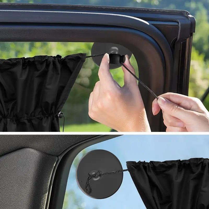 2pc UV Protection Foldable Car Sun Shade Side Window Curtain Auto Accessories New