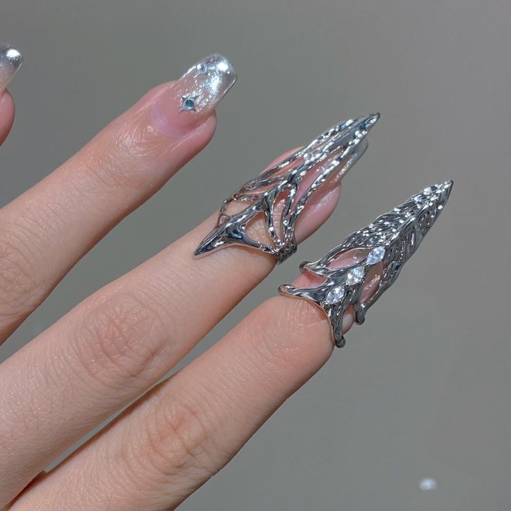 Metal Nail Ring Machinery Style Punk Metal Jewelry Daily Gothic Ring Halloween