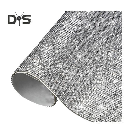 

Декоративные наклейки со стразами, самоклеящиеся, аккуратно расположенные, легко режутся, сверкающие стеклянные наклейки со стразами, украшения своими руками серебряный