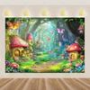 1 Magical Forest Photography Background Polyester Fabric Fairy Tale Fairyland Scene Home Decoration Photography Props