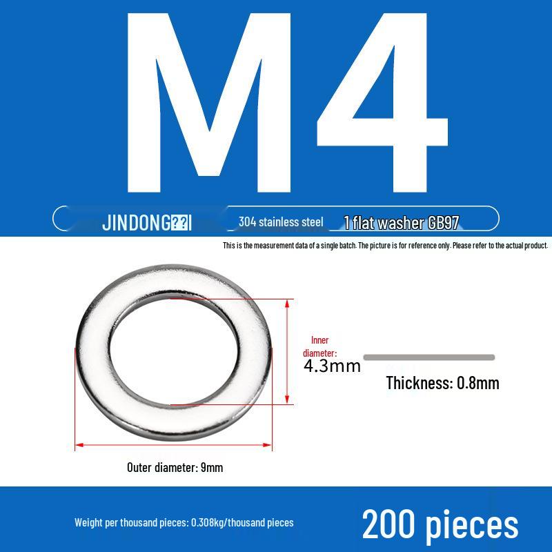 Stainless Steel 304/201/316 Oversized Thick Flat Washer Gasket Screw Washer GB97/GB96