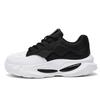 Platform Men Designer Soft Sole Sport Shoes Fashion Casual Microfiber Leather Upper Height Increased Platform White Shoes Black