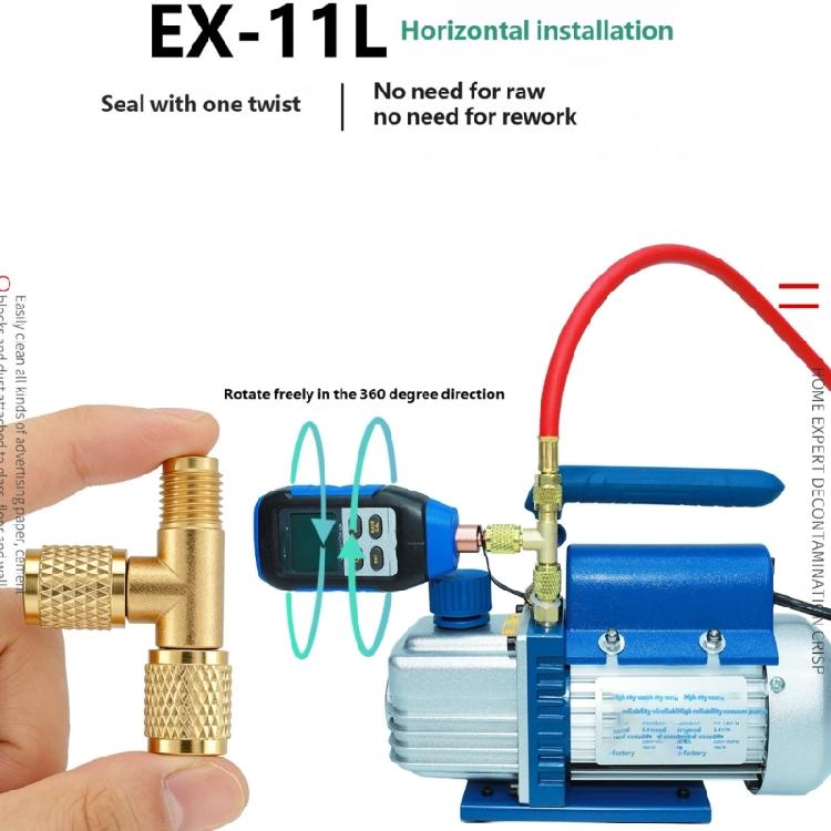 Valvole di Connessione Tripla in Ottone Ingegnerizzate con Precisione Adattatore per Manometro del Vuoto Robusto e Durevole per Strumenti a Vuoto