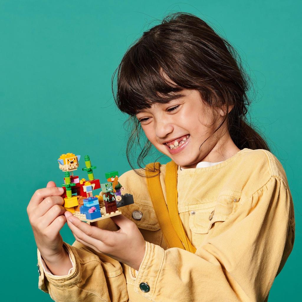LEGO Minecraft Barriera Corallina 21164 Mattoncini Giocattolo Regalo Videogioco Oceano Ragazzi Ragazze Età 7+