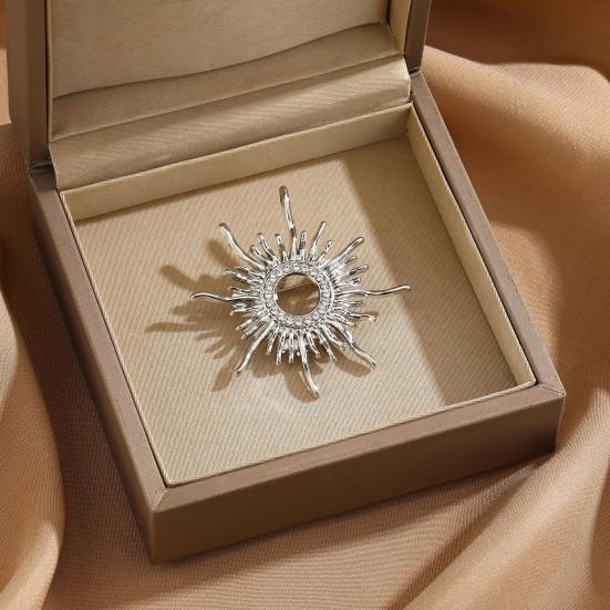 Geometric Design Brooch Pin for Women, Zinc Alloy Badge, Rhinestones Inlaid Brooch Pin for Dress, Coat, Shawl Gift for Mother, Wedding