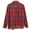 60s Vintage Wool Blend Check Pattern Long Sleeve Open Collar Shirt M Red Men's Used