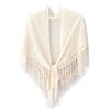 Casual Retro Knitted Shawls Solid Color Versatile Hollow Scarves Breathable Soft Tassels Shawls for Women