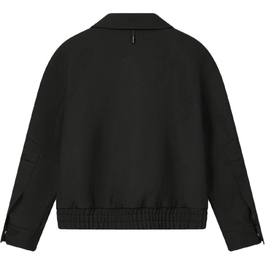 Fila Milano Series Fw25 Solid Color Loose Fit Zip-Up Woven Long Sleeve Jacket Women Jackets F11W615709F-BK