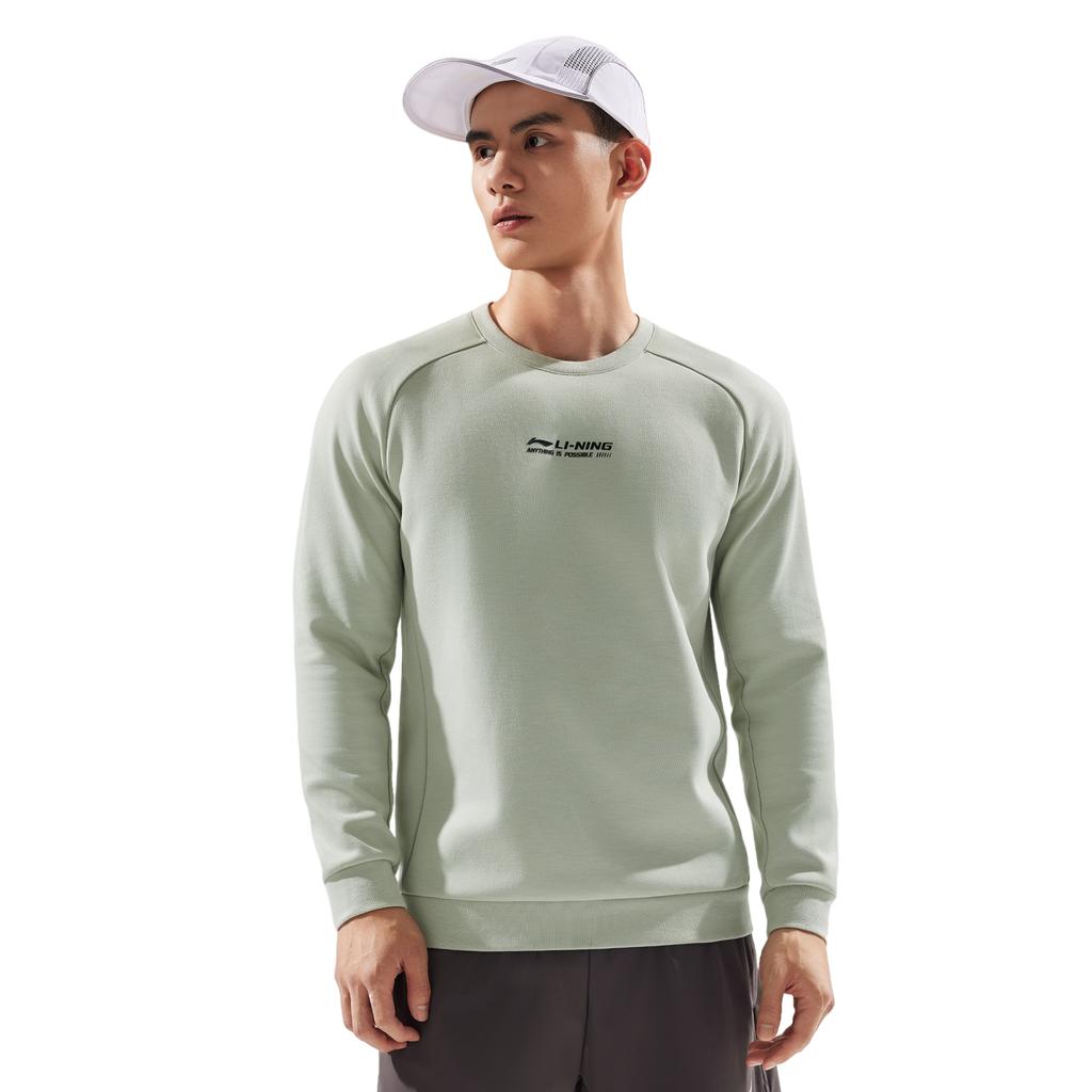 Li Ning Fitness Series Round Neck Logo Sports Sweatshirt Men Sweatshirt AWDV497-6