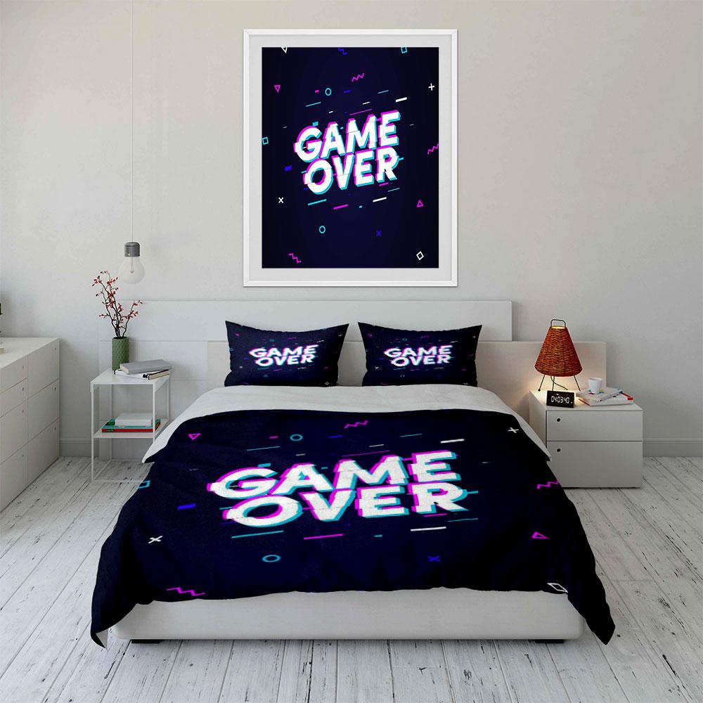 Gaming Room Decor Three-Piece Multiple Sizes Kid'S And Adults' Bedroom Exquisite 3Pc Bedding Set, Gift