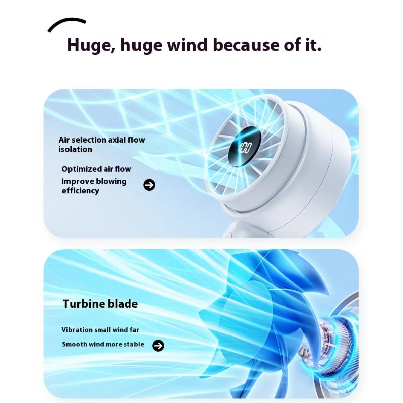 Handheld Fan with Smart Digital Display 100-Speed USB Rechargeable-Essential for Outdoor Activities Perfect Gift