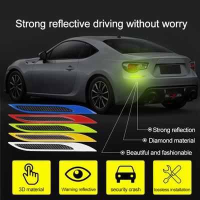 1 Pair Reflective Stickers Strong Reflective Wear-resistant High Brightness Powerful Stickiness Anti-scratch Warning Waterproof