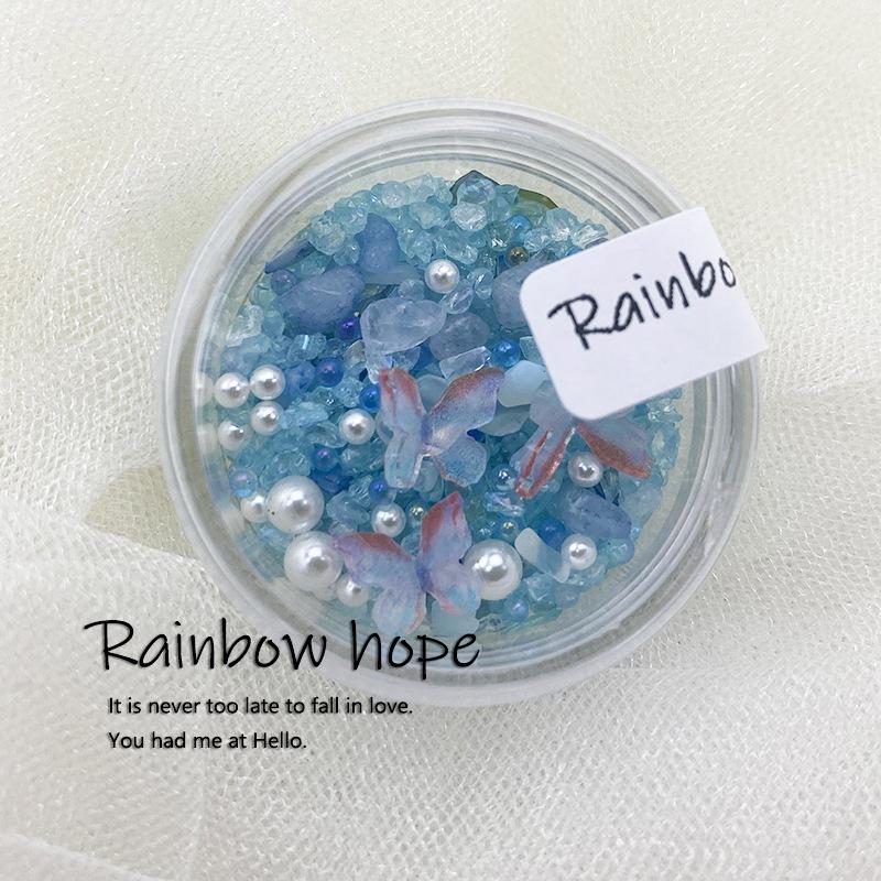 

Super Fairy Gas Nail Art Material Package Combination Crystal Transparent Gravel Natural Stone Diy Wearing Nail Jewelry Nail Patch