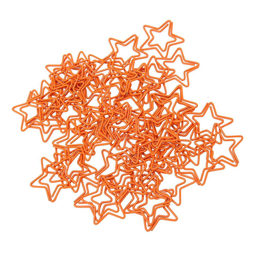 50Pcs Fancy Paperclips 5 Pointed Star Style  Metal Widely Applicable Cute Paper Clips for Off