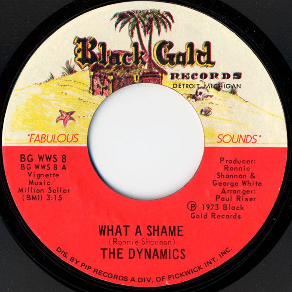 7inch Record DYNAMICS - What A Shame / Shucks, I Love You BGWWS8 BLACK GOLD 1973 US Soul/Funk Used