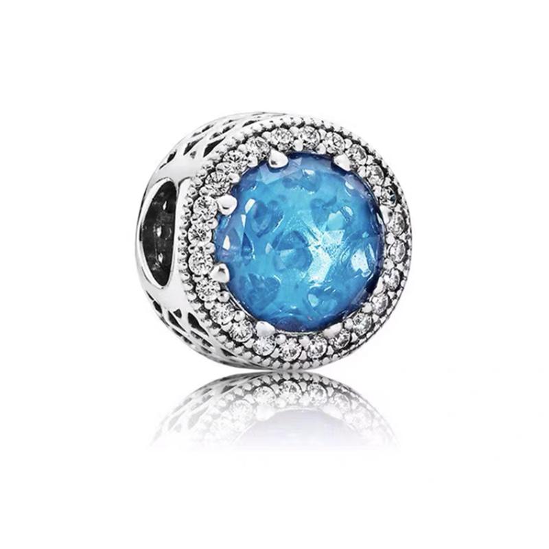 Sparkling Pavé & Star Clear Cerise Pink Sea Green Dark Blue Charm Beads Fit Original Bracelets Diy Women Jewelry Gifts