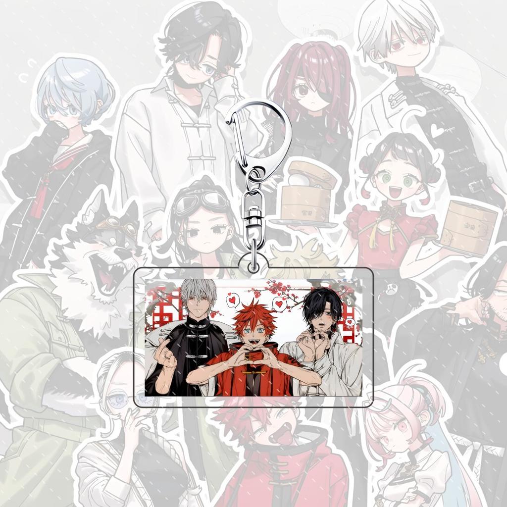 Portachiavi acrilico per zaino anime Gokurakugai 6 cm personaggio Aruma Tao Saotome Nei Takarai Tatsuomi Ban decorazione regalo carino