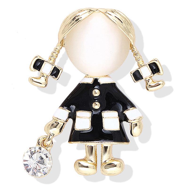 Cute Girls Brooches For Women Girls Enamel Loli Opal Jewelry