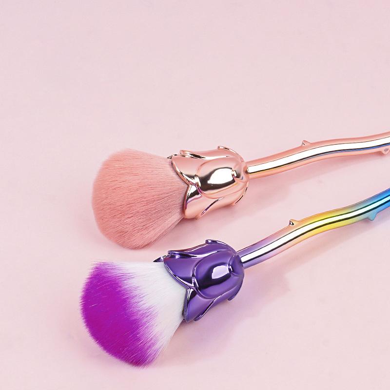Rose Nail Dust Brush For Manicure Flower Nail Art Brush Nail Accessories Tools Popular Round Small Gel Polish Cleaning Brushes