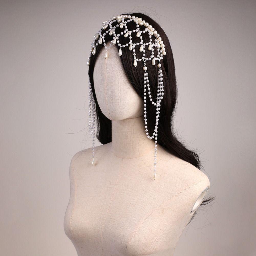Tassel Wedding Headpiece Dangling Fringe Forehead Hair Jewelry Bridal Head Chain Wedding Party