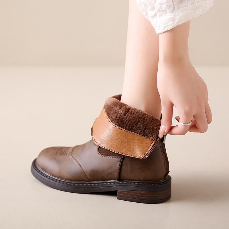 British style retro embroidery inner heightening western cowboy boots women's 2025 spring and autumn versatile ethnic style Martin boots