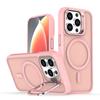 KEYSION Lens Stand Magnetic Phone Case for MagSafe for iPhone 13 14 15 Pro Max 15 Plus Matte Translucent Shockproof Back Cover