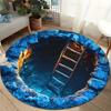 Round Rug– Deep Pit Trap Print Floor Mat for Entry, Living Room or Bedroom Fun Decor