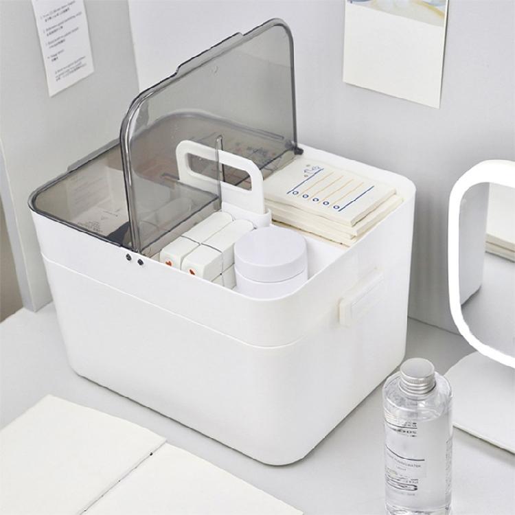 Plastic Storage Box 2 Tier Compartment Multifunctional Makeup Cosmetic Tolietry