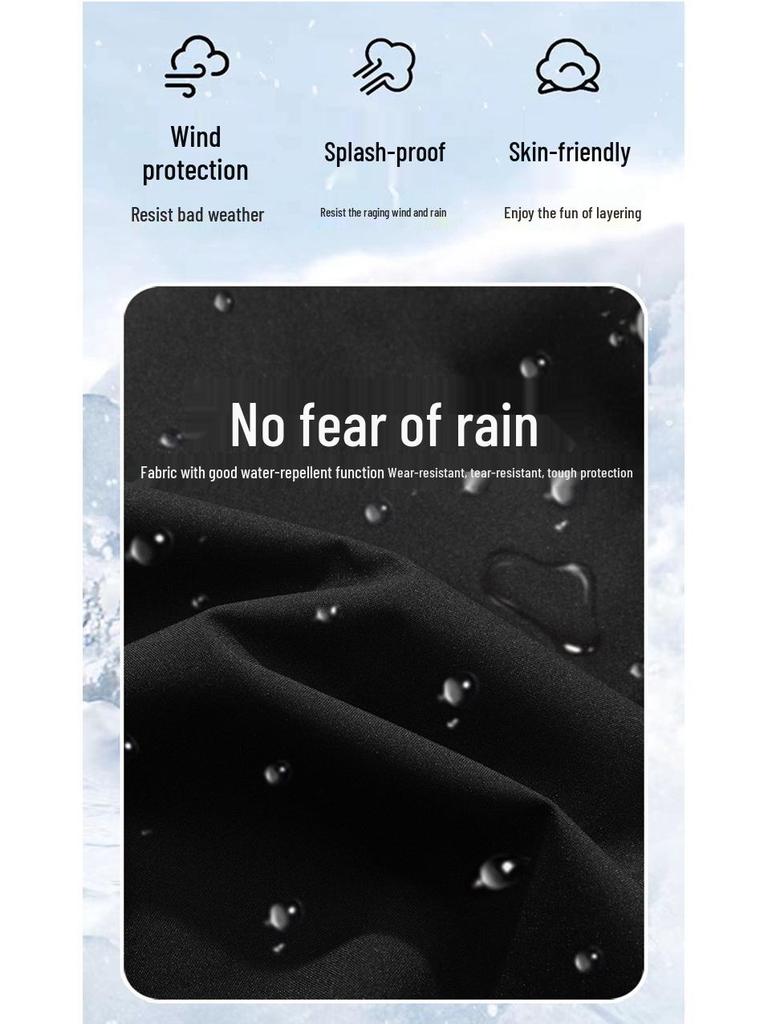 Men's Autumn/Winter Outdoor Windproof 3-in-1 Jacket with Detachable Fleece Lining - Couple Style