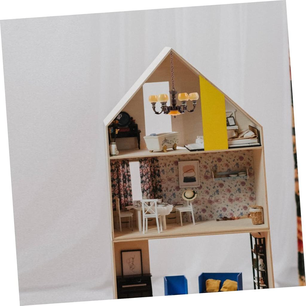 Toyvian Dollhouse Lights Miniature Light Model Toy Mini Ceiling Lamp Dollhouse Pendant Light Dollhouse Furniture Mini Chandelier Light Fixture Toys