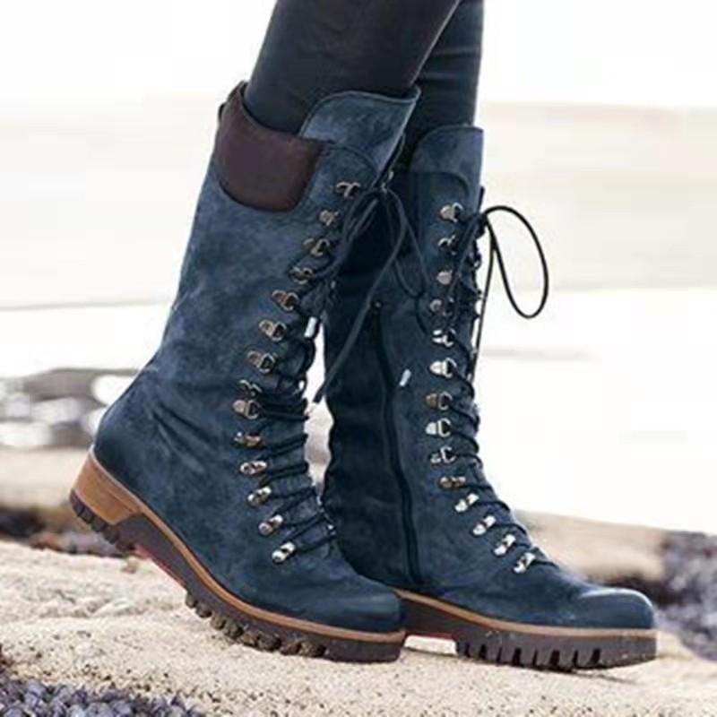 Fashion New Style Women's Boots Spring Fashion Women's Casual Shoes Mid-calf Boots Lace Up Comfortable Women's Sneakers Zapatos Mujer
