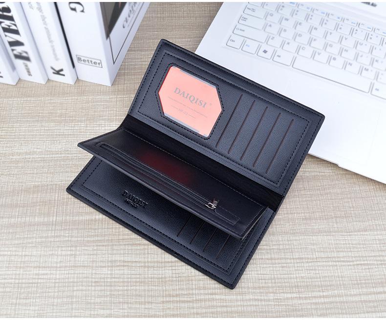 Men's Retro Long Thin Soft Wallet with Multiple Card Slots and Large Capacity