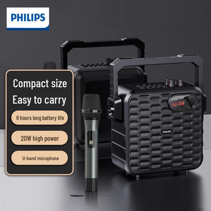 Philips SD60X Portable Outdoor Bluetooth Speaker with Wireless Microphone