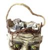Halloween Spooky Candy Bucket Zombie Head Handbag Creepy Trick or Treat Candy Pail for Halloween Party Haunted Houses Decoration
