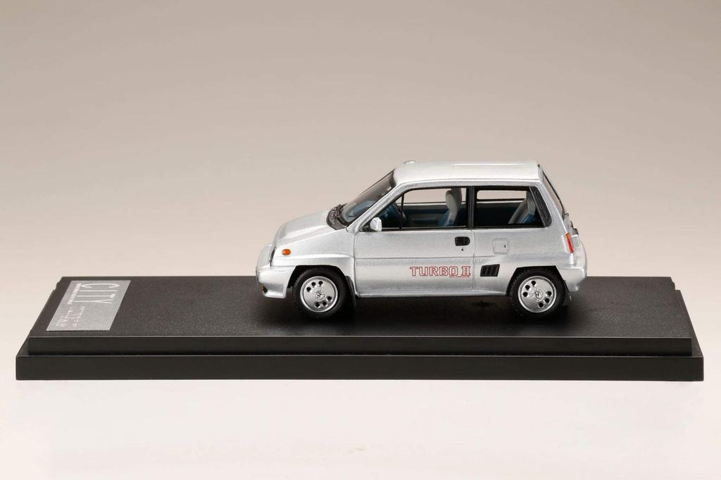 MARK43 Scale Honda City Turbo II with Genuine Optional Quartz Silver Finished PM43139AS 1/43 Wheels, Metallic, Model,