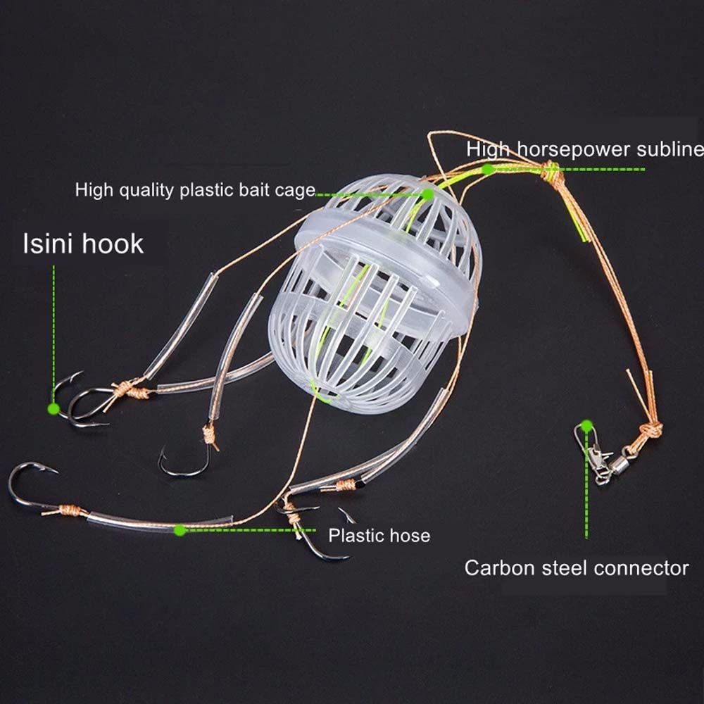 Carp Spherical Sea Box Hook Bait Feeder Cage Explosion Hooks Fishing Hooks Explosion Baits Cage