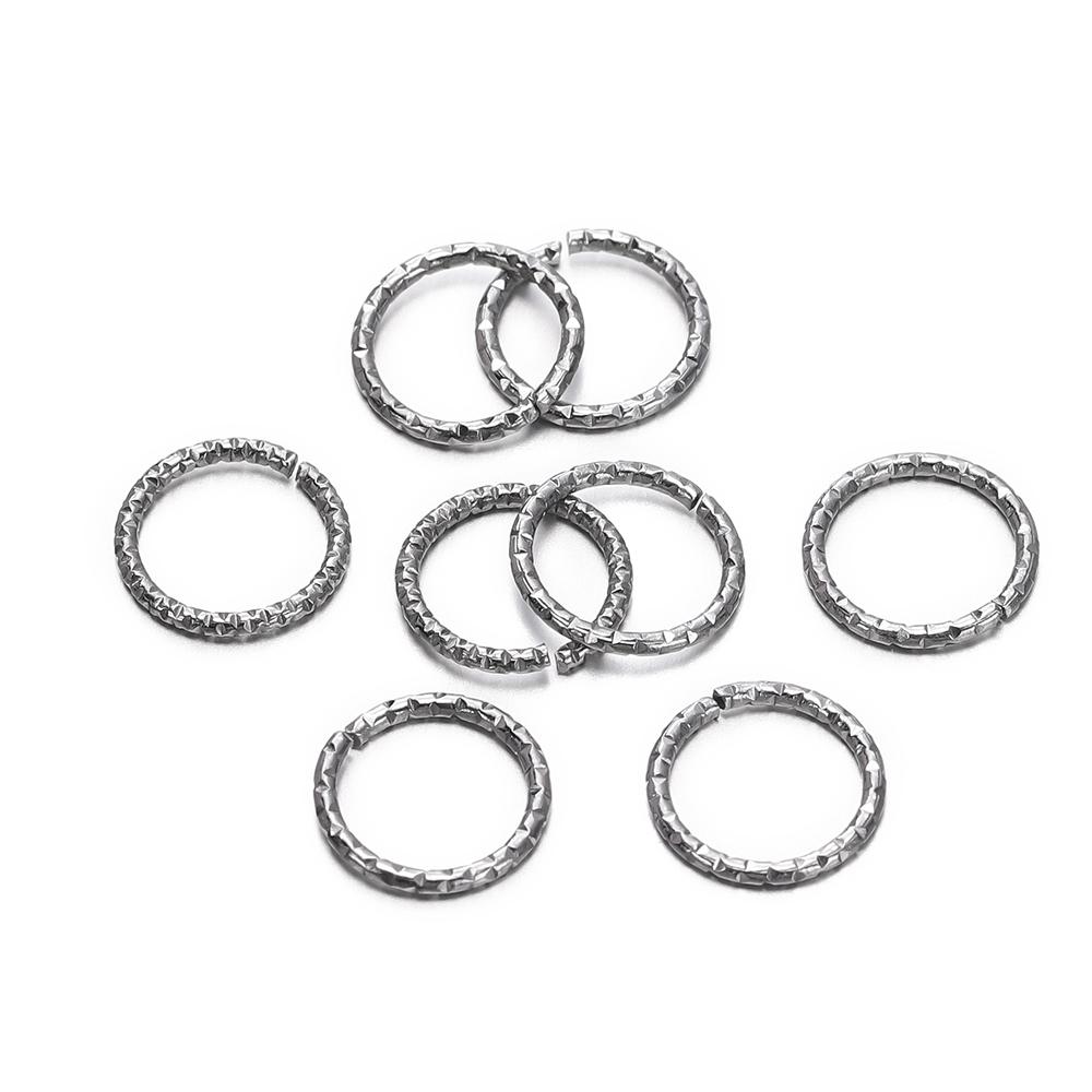 50 Stück/Los Edelstahl Runde Geprägte Biegeringe Verdreht Offen Spaltring Verbinder für Schmuckherstellung Zubehör Bastelbedarf DIY
