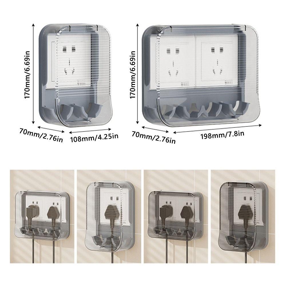 Punch-free Socket Dust Cover with Storage Rack Kitchen Plug Storage Cartoon Waterproof Box