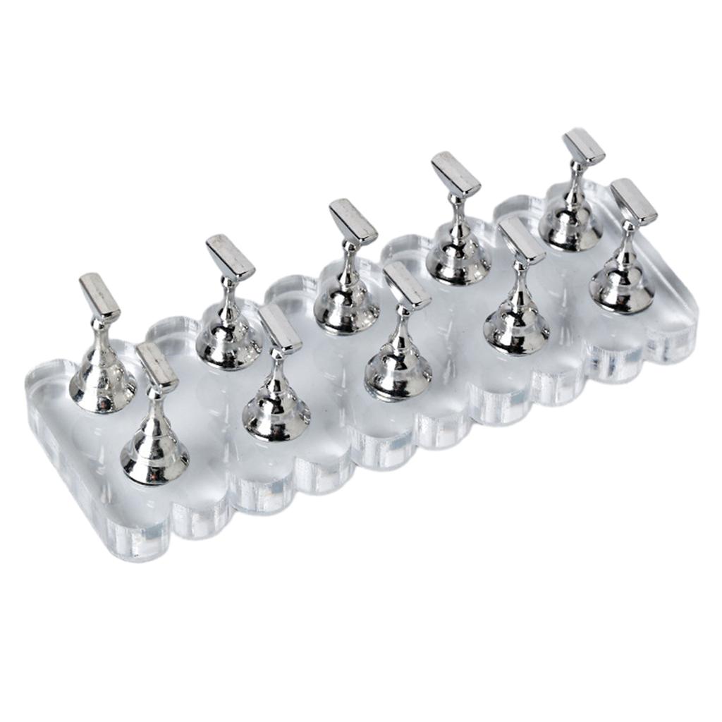 Portable Magnetic Acrylic Nail Tips Holder Training Stand for Nail Art Practice and Display