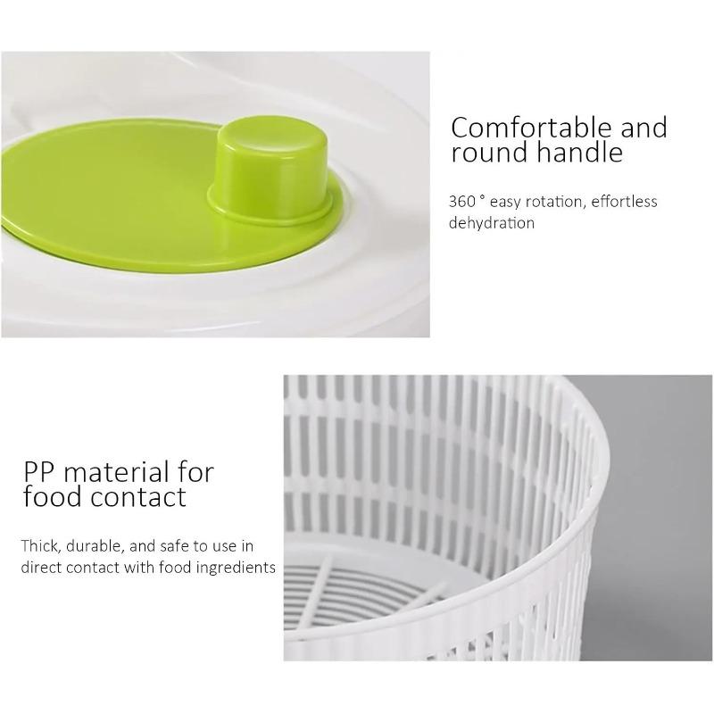 Manual Vegetable Salad Spinner Lettuce Dryer, Kitchen Fruit Veggie Washing Basket with Drain
