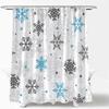 Christmas Snowflake Shower Curtain Winter Blue Grey Snowflake Christmas Background Snowy Xmas Rustic Farmhouse Winter Holiday Fabric Bath Curtain Set