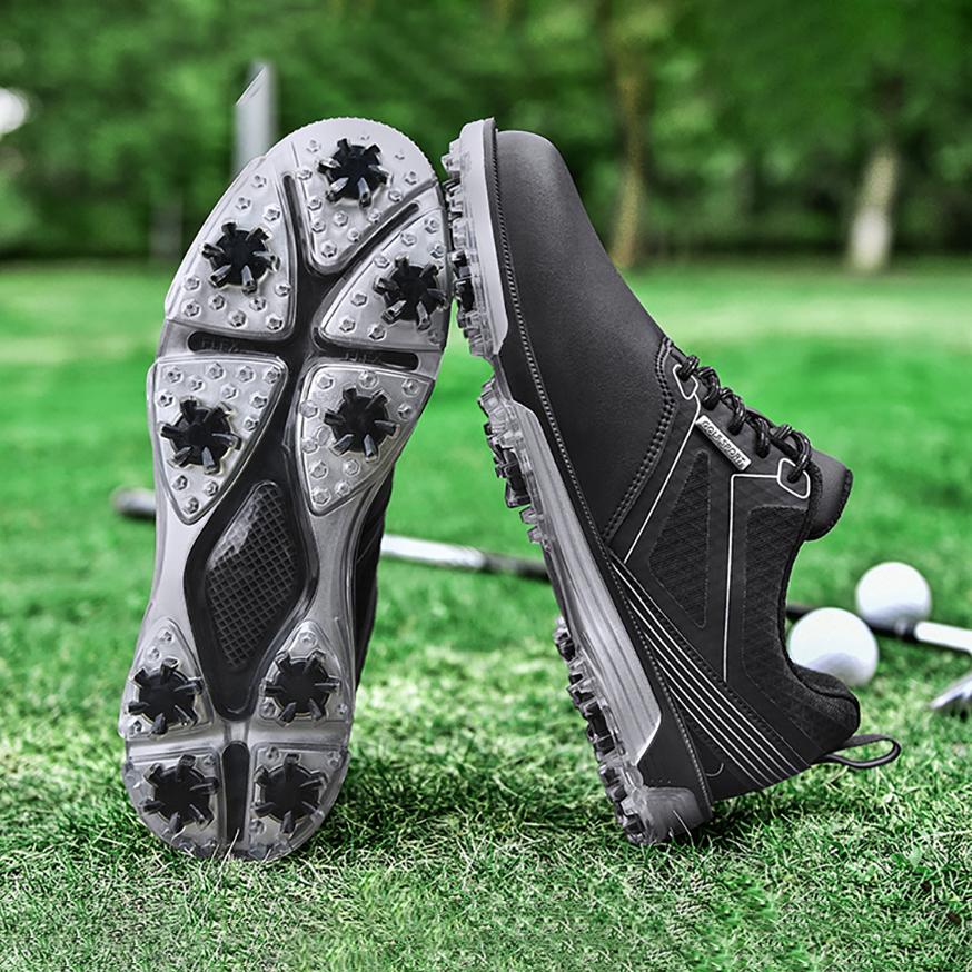 New Men's Golf Shoes Autumn/Winter Low Top Casual Sneakers Thick Base Spike Outdoor Sports Shoes Trendy Footwear
