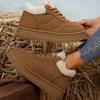 Women's Winter European & American Vintage Style Snow Boots - Thin Straps, Fleece-Lined, Warm, Outdoor-Ready