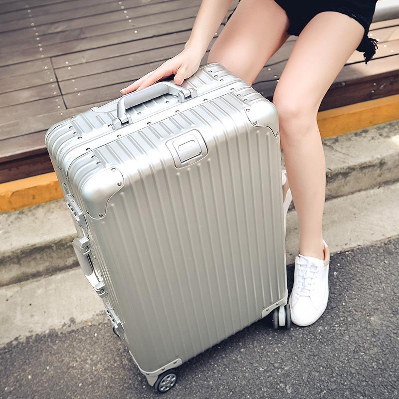 Valiză de 26 de inci din aliaj de aluminiu, cu încuietoare cu combinație, pentru femei și bărbați