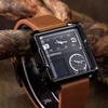 Mark Fairwhale Men's Geometric Retro Square Watch with Genuine Leather and Alloy