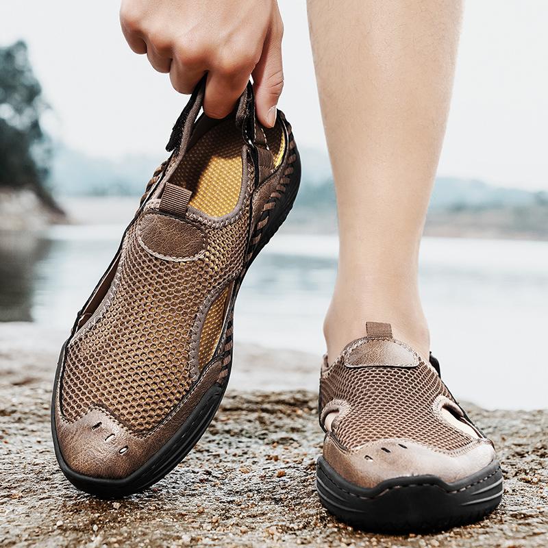 

Mens Closed Toe Sandals for Men s Outwear Mesh Soft Sole Sports Sandals Shoes 46