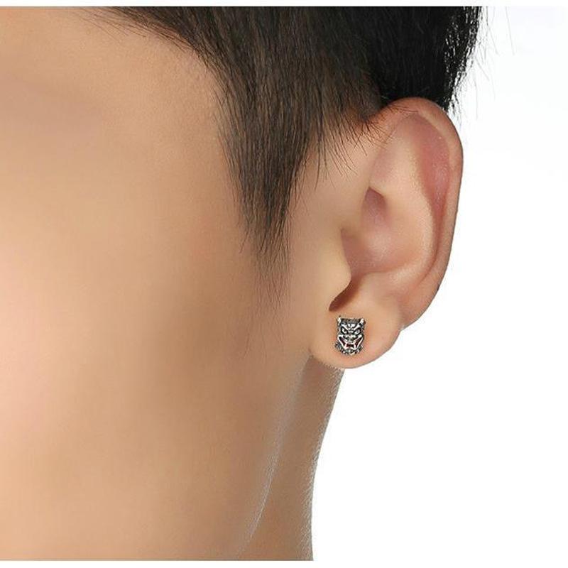 Pixiu Ohrstecker Herren Einzelohrringe Persönlichkeit Dominant Neuer Trend Nachtclub Retro