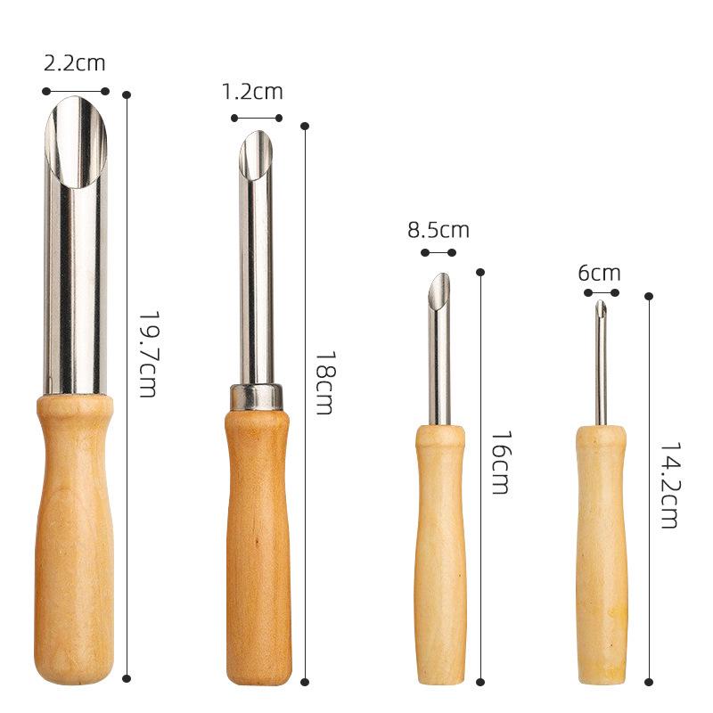 4-Piece Ceramic Clay Hole Puncher & Sculpting Tool Set