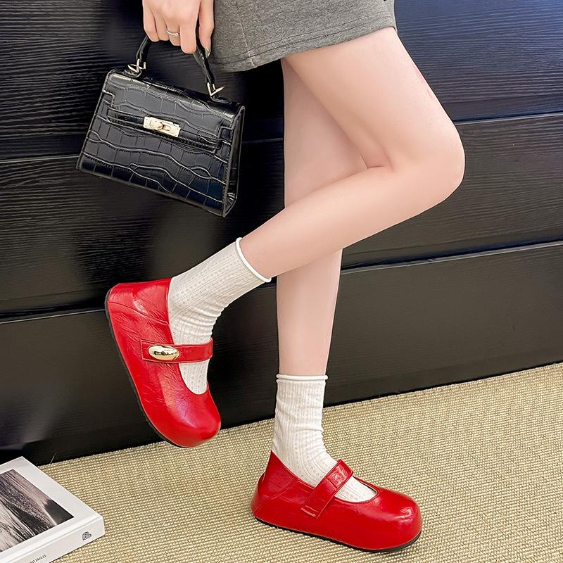 Xiaoxiangfeng single shoes 2025 new Doudou shoes soft-soled single shoes Mary Jane shoes lightweight and breathable grandma shoes small leather shoes